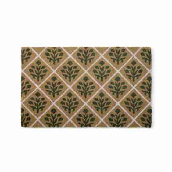 Botanical Print Coir Door Mat