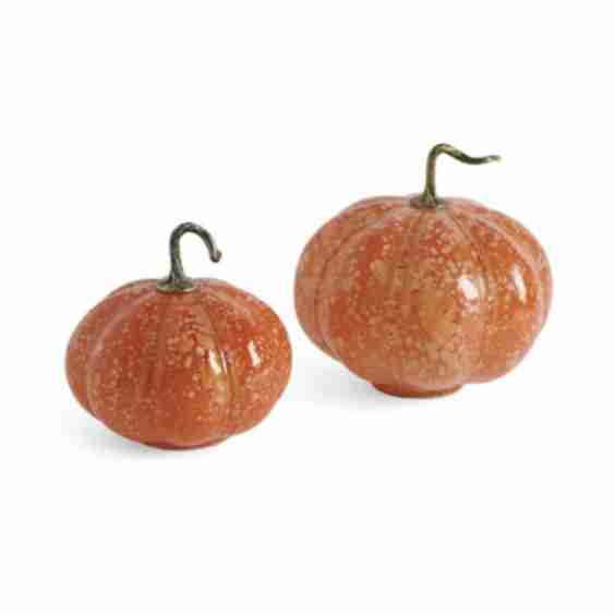 Antiqued Glass Pumpkins with Light