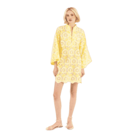 Canary Lace Mini Caftan
