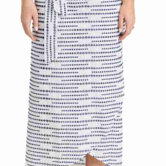 Textured Maxi Wrap Skirt