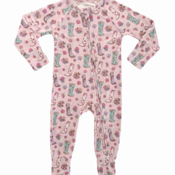 Pink Coastal Cowgirl Zipper Romper