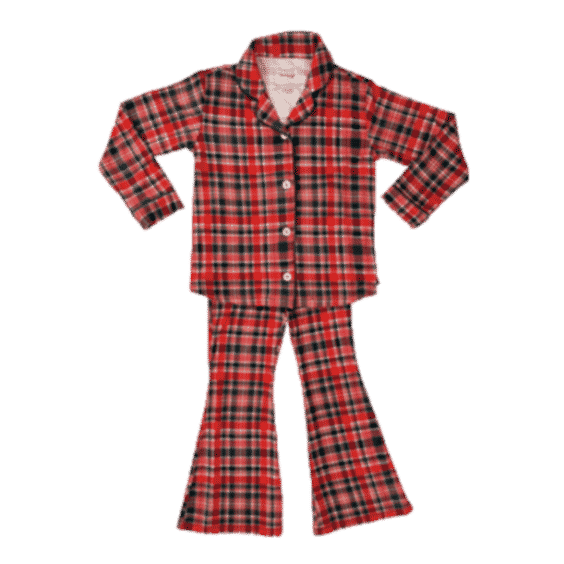 Home For The Holidays Plaid Kids Button Up Flare Set IMJ x Bre Sheppard