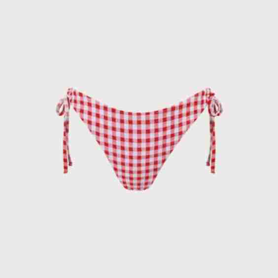 Plaid Tie Bikini Bottom