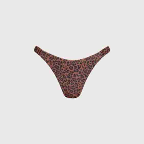 Leopard Print Lurex Bikini Bottom