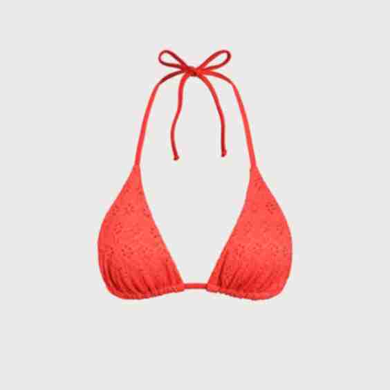  Jacquard Drawstring Bikini Top