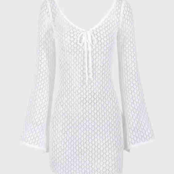 Crochet Mesh Skirt Blouse