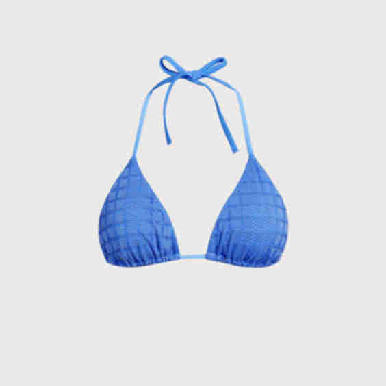 Mesh Halter Triangle Bikini Top