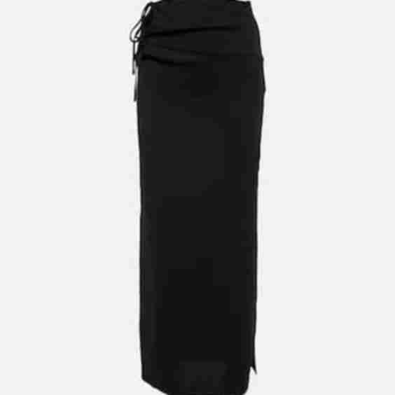 Wraparound Crêpe Maxi Skirt