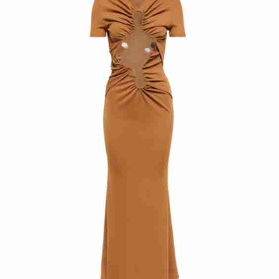 Ring-Detail Cutout Maxi Dress
