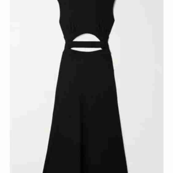 Verner Cutout Ribbed-Knit Midi Dress