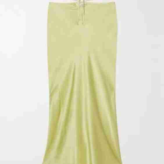 Cutout Silk-Charmeuse Midi Skirt