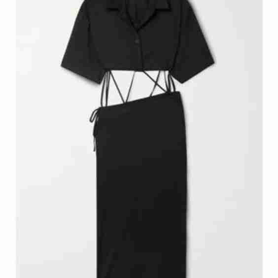 Cutout Wool-Blend Midi Dress
