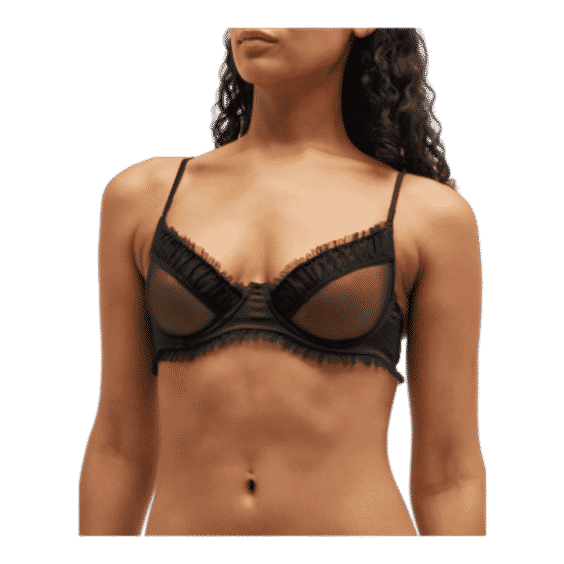 Ruched Tulle Ruffle Demi Bra