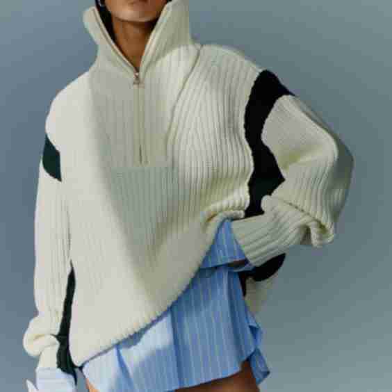 Hampton Chunky Zip-Neck Sweater