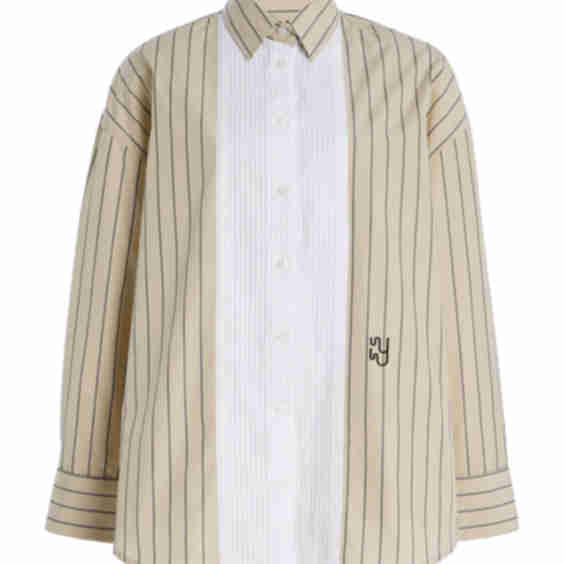 FARO - Sand and Black Pinstripe Shirt with Bib