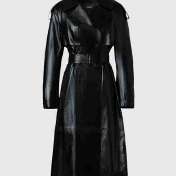 Carmela Leather Trench Coat with Belt