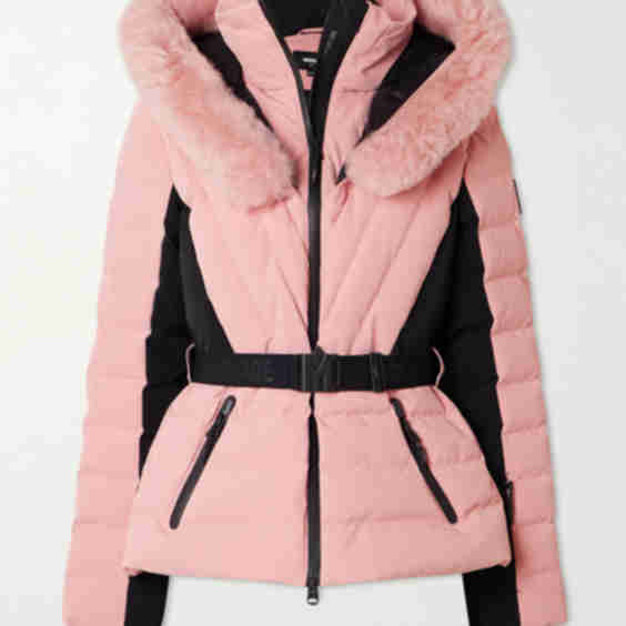 Elita Hooded Belted Quilted Down Ski Jacket