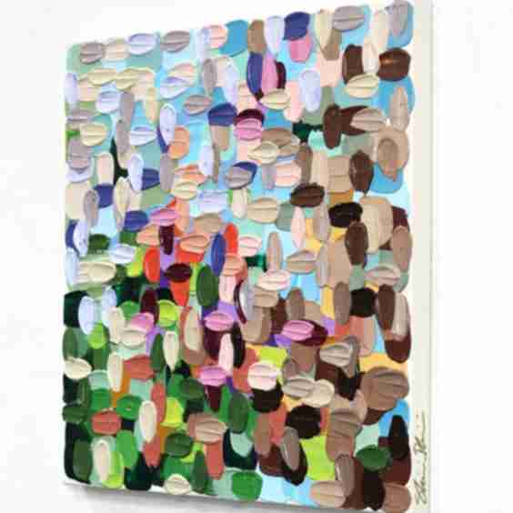 Awake Impasto Inspired Colorful Thick Paint Abstract Textural Layered Artwork
