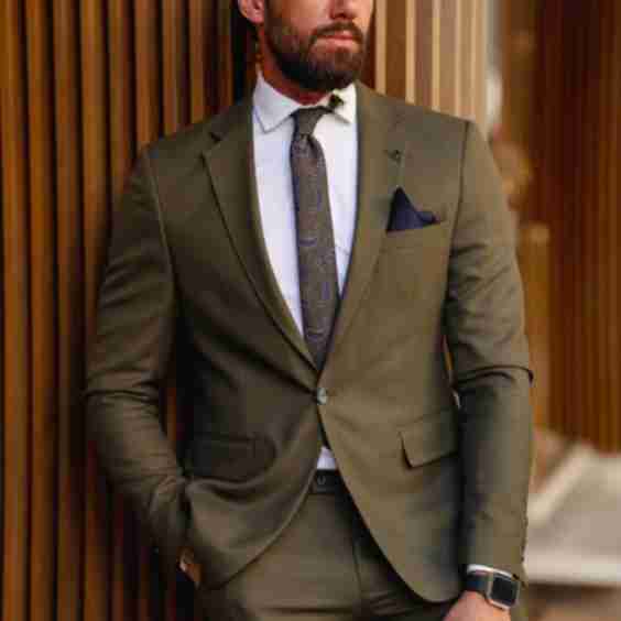 Benevento Khaki Slim Fit Suit