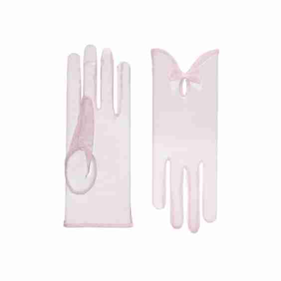 India Tulle Glove With Keyhole & Bow