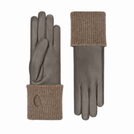 Inès | Leather Glove With Cashmere Cuff