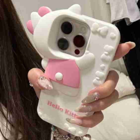 Cute Probe Hello Kitty Silicone iPhone Case