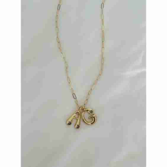 Gem Bubble Letter Necklace