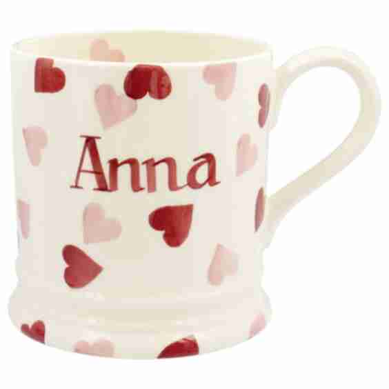 Personalised Pink Hearts Large Mug