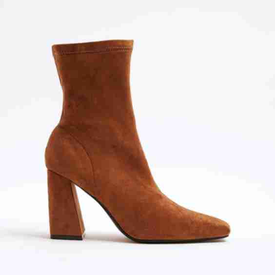 Faux Suede Block Heel Ankle Boots