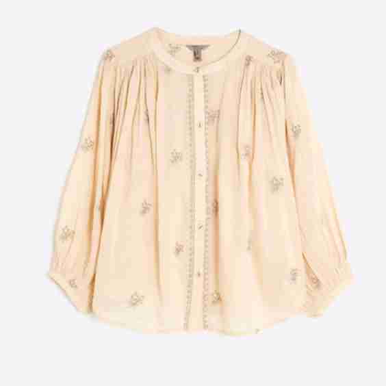 Long Sleeve Embroidered Blouse