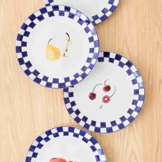 Hand-Painted Dinner Plates Set Of 4