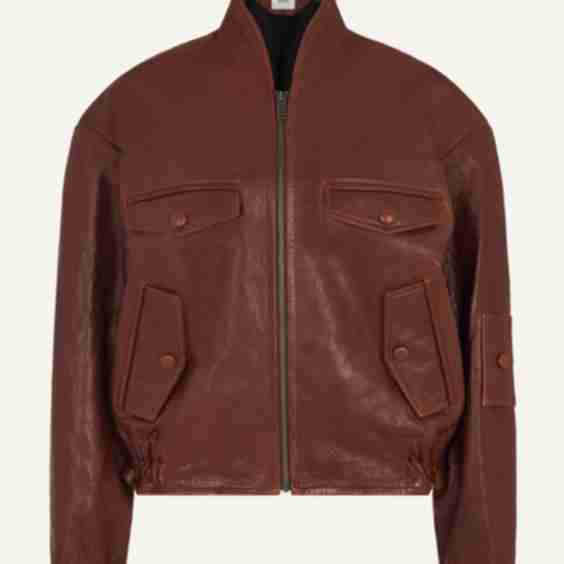 Frankie Leather Bomber Jacket