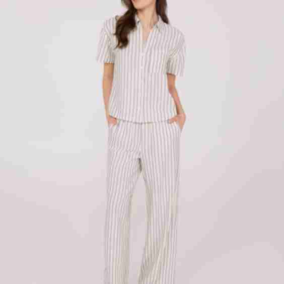Striped Linen Palazzo Pants