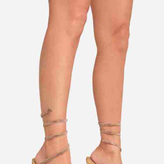 Estella Diamante Detail Wrap Around Strap Pointed Toe Stiletto Heel