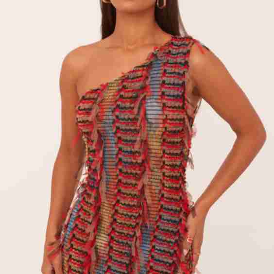 One Shoulder Textured Mini Bodycon Dress