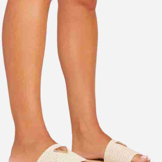 Boii Logo Detail Square Toe Flatform Slider Sandal