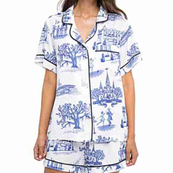 New Orleans Toile Pajama Shorts Set