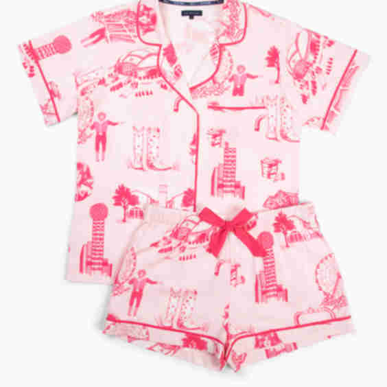 City Toile Pajama Shorts Set