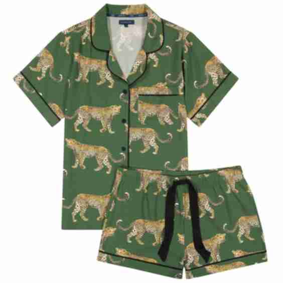 Cheetah Pajama Shorts Set