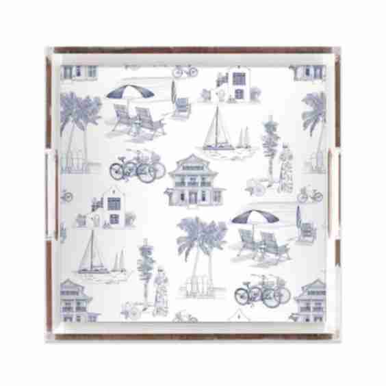 Florida Toile Lucite Tray 