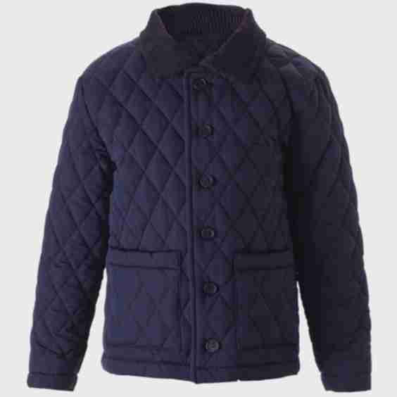 Corduroy Trim Quilted Jacket, Size 2-10