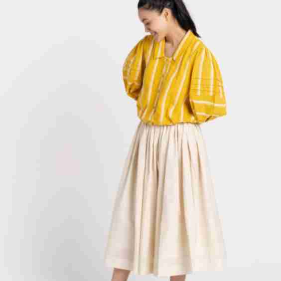 Cotton Pleated Skirt
