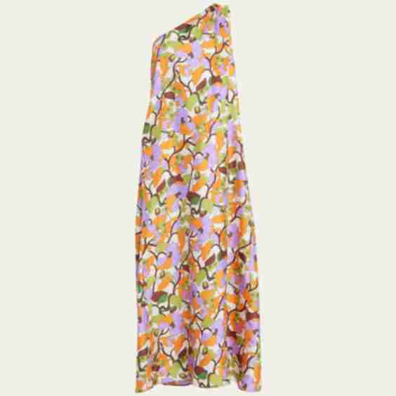 Vines Bianco Roy One-Shoulder Maxi Dress