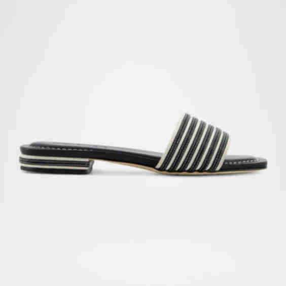 Myko Bicolor Flat Slide Sandals