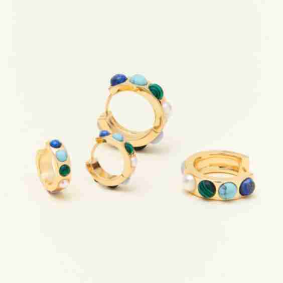 Petra Huggie Hoop Earrings Multi