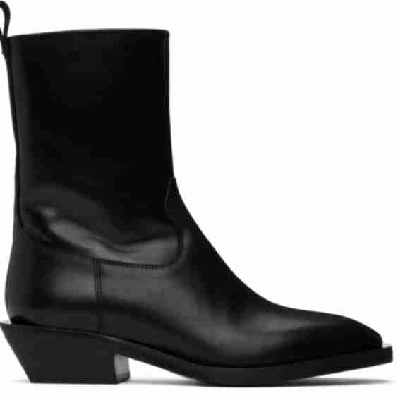 Luis Leather Cowboy Ankle Boots