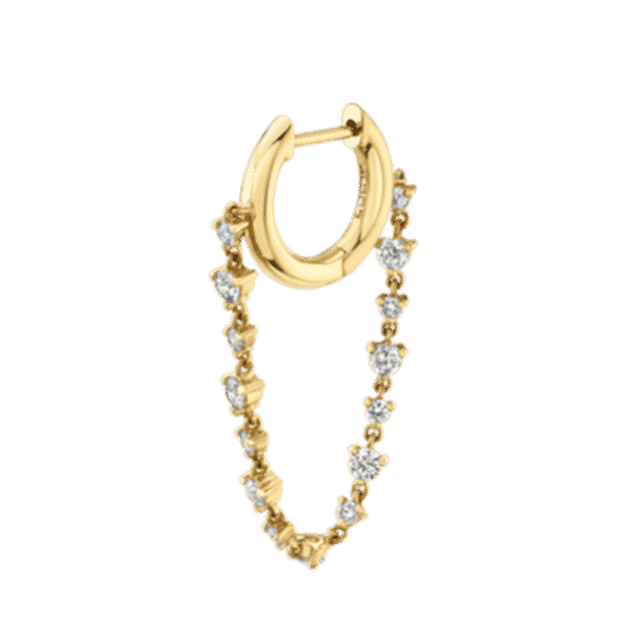 Tennis Chain Slim Hoop Earring