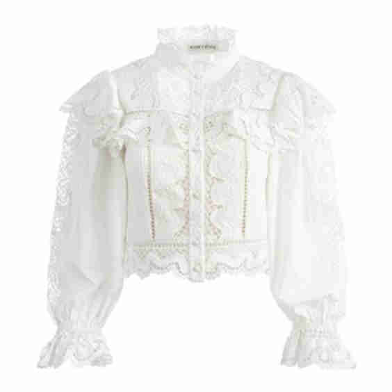 Marlo Eyelet Ruffle Blouse