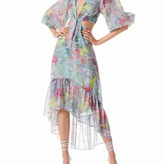 Katia V-Neck Twist Front Maxi Dress