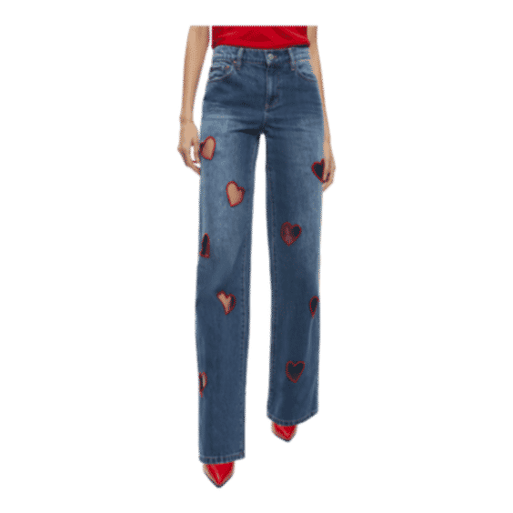 Karrie Embroidered Heart Cutout Jean
